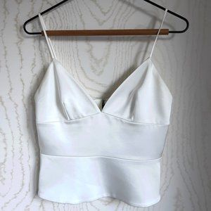 L'AGENCE White/Pearl Satin Bustier Top Size 6